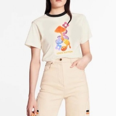 [루이비통]Louis vuitton 2021 Mm/Wm Logo Short Sleeved Tshirts - 루이비통 2021 남/녀 로고 반팔티 Lou02707x.Size(s - l).화이트