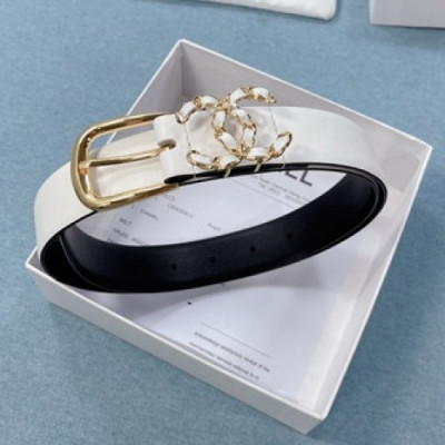 Chanel 2021 Women's Leather Belt,3.0cm - 샤넬 2021 여성용 레더 벨트,3.0cm,CHABT0150,화이트