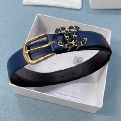 Chanel 2021 Women's Leather Belt,3.0cm - 샤넬 2021 여성용 레더 벨트,3.0cm,CHABT0151,네이비