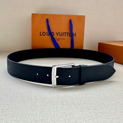 Louis Vuitton 2021 Men's Leather Belt,3.5cm - 루입비통 2021 남성용 레더 벨트,3.5cm,LOUBT0166,블랙