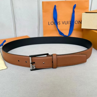 [매장판]Louis Vuitton 2024 Mens Leather Belt,3.5cm - 루입비통 2024 남성용 레더 벨트,3.5cm,LOUBT0167,브라운