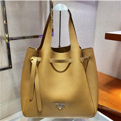 [프라다]Prada 2021 Women's Leather Tote Bag,35cm - 프라다 2021 여성용 레더 토트백,35cm,PRAB0353,옐로우