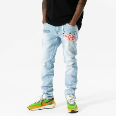 Off-white 2021 Mens Logo Denim Jeans - 오프화이트 2021 남성 로고 데님 청바지 Off0693x.Size(29 - 40).블루