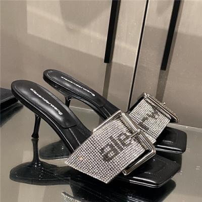 Alexander Wang 2021 Women's Leather High Heel Slipper - 알렉산더왕 2021 여성용 레더 하이힐 슬리퍼,Size(225-250),ALWS0042,블랙