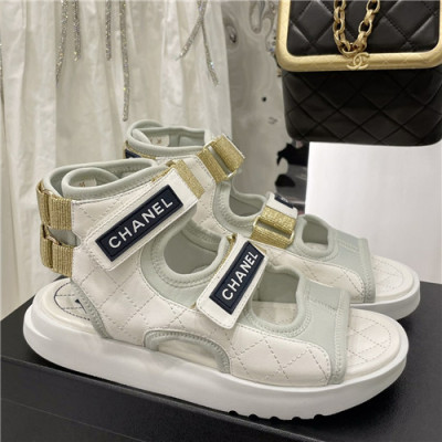 Chanel 2021 Macaron Magic Tape Sandal - 샤넬 2021 마카롱 매직테이프 샌들,Size(225-250),CHAS0582,화이트