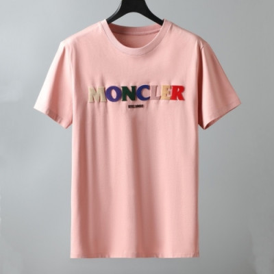 [매장판]Moncler 2021 Mens Logo Crew-neck Short Sleeved Tshirts - 몽클레어 2021 남성 로고 크루넥 반팔티 Moc02183x.Size(m - 3xl).핑크