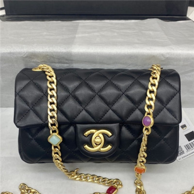 [샤넬]Chanel 2021 Women's Leather Shouder bag,17cm - 샤넬 2021 여성용 레더 숄더백,17cm,CHAB1643,블랙