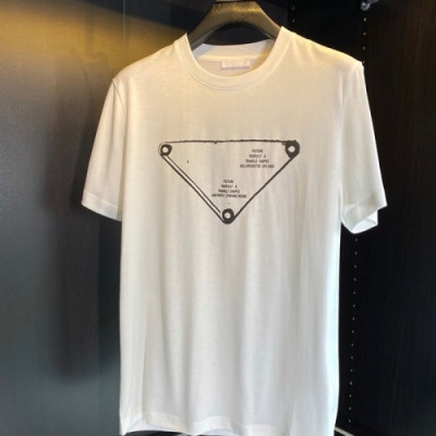 [프라다]Prada 2021 Mm/Wm Basic Logo Short Sleeved Tshirts  - 프라다 2021 남/녀 베이직 로고 반팔티 Pra02217x.Size(m - 3xl).화이트