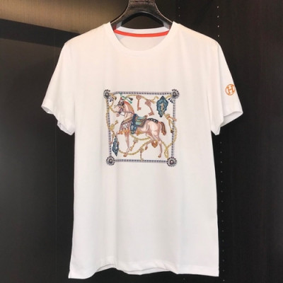 [에르메스]Hermes 2021 Mens Crew-neck Short Sleeved Tshirts - 에르메스 2021 남성 크루넥 반팔티 Her0622x.Size(m - 2xl).화이트