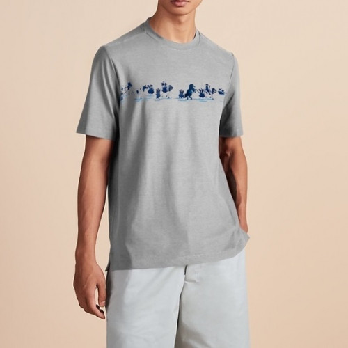[에르메스]Hermes 2021 Mens Crew-neck Short Sleeved Tshirts - 에르메스 2021 남성 크루넥 반팔티 Her0630x.Size(m - 2xl).그레이