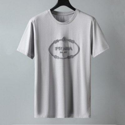 [프라다]Prada 2021 Mm/Wm Basic Logo Short Sleeved Tshirts  - 프라다 2021 남/녀 베이직 로고 반팔티 Pra02223x.Size(m - 3xl).그레이