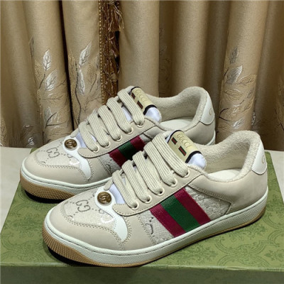 [매장판]Gucci 2021 Women's Leather Sneakers - 구찌 2021 여성용 레더 스니커즈,Size(225-250),GUCS1432,베이지