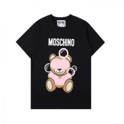 [모스키노]Moschino 2021 Mm/Wm Logo Cotton Short Sleeved Tshirts Black - 모스키노 2021 남/녀 로고 코튼 반팔티 Mos0161x Size(xs - l) 블랙