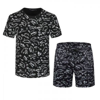 Dolce&Gabbana 2021 Mens Casual Training Short Sleeved Clothes&Half Pants Black - 돌체앤가바나 2021 남성 캐쥬얼 트레이닝 반팔티&반바지 Dol0321x Size(m - 3xl) 블랙