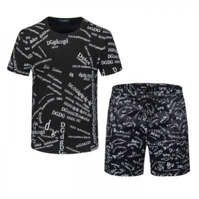 Dolce&Gabbana 2021 Mens Casual Training Short Sleeved Clothes&Half Pants Black - 돌체앤가바나 2021 남성 캐쥬얼 트레이닝 반팔티&반바지 Dol0318x Size(m - 3xl) 블랙