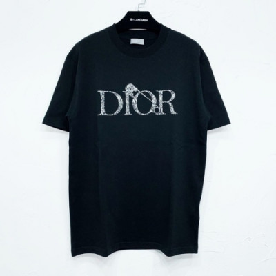 Dior  Mm/Wm Casual Crew-neck Short Sleeved Tshirts Black - 디올 2021 남/녀 캐쥬얼 크루넥 반팔티 Dio01221x Size(s - xl) 블랙