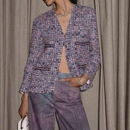 Chanel  Womens Luxury Tweed Jackets - 샤넬 2021 여성 럭셔리 트위드 자켓 Cha0612x Size(s - l) 퍼플