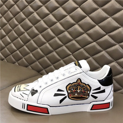 Dolce&Gabbana 2021 Men's Leatehr Sneakers,DGS0277 - 돌체앤가바나 2021 남성용 레더 스니커즈,Size(240-270),화이트