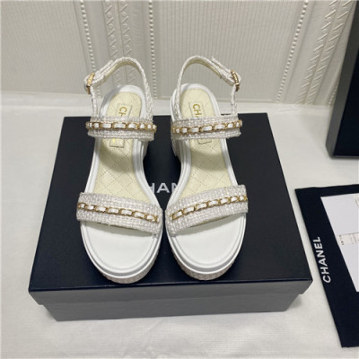 [매장판]Chanel 2021 Women's Leather Sandal,CHAS0601 - 샤넬 2021 여성용 레더 샌들,Size(225-250),화이트