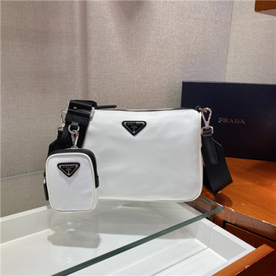 Prada 2021 Man's Nylon Shoulder Bag,24cm,2VH113,PRAB0389 - 프라다 2021 남성용 나일론 숄더백,24cm,화이트