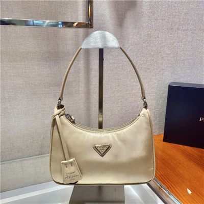 [유니크한]Prada 2021 Women's Nylon Hobo Bag,22cm,1NE204,PRAB0394 - 프라다 2021 여성용 나일론 호보백,22cm,베이지