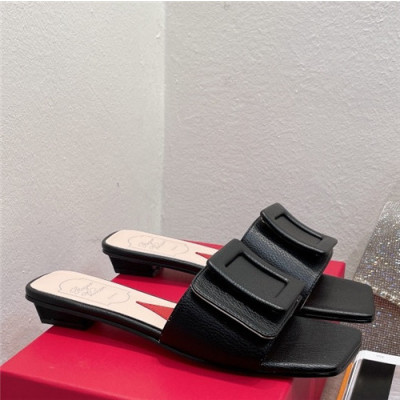 Roger Vivier 2021 Women's Leather Slipper,RVS0177 - 로저비비에 2021 여성용 레더 슬리퍼,Size(225-250),블랙