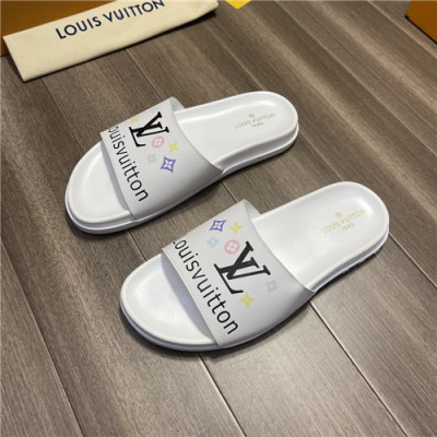 Louis Vuitton 2021 Men's Leather Slipper,LOUS1992 - 루이비통 2021 남성용 레더 슬리퍼,Size(240-270),화이트