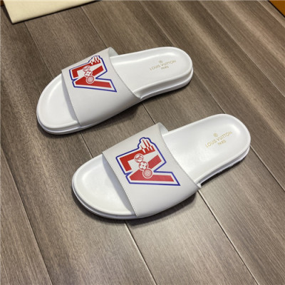 Louis Vuitton 2021 Men's Leather Slipper,LOUS2000 - 루이비통 2021 남성용 레더 슬리퍼,Size(240-270),화이트