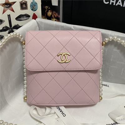 [유니크한]Chanel 2021 Women's Leather Shoulder Bag,19cm,CHAB1676 - 샤넬 2021 여성용 레더 숄더백,19cm,핑크