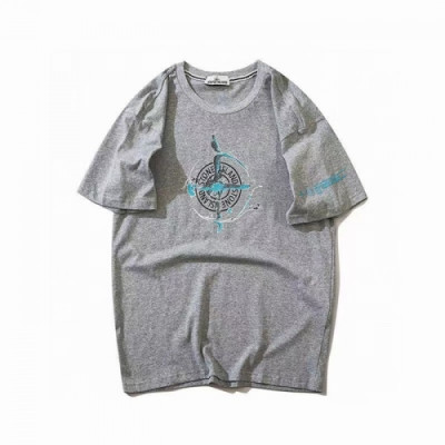 Stone Island  Mens Crew-neck Cotton Short Sleeved Tshirts Gray - 스톤아일랜드 2021 남성 크루넥 코튼 반팔티 Sto0327x Size(m - 2xl) 그레이