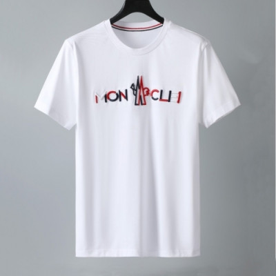 Moncler  Mens Logo Crew-neck Short Sleeved Tshirts White - 몽클레어 2021 남성 로고 크루넥 반팔티 Moc02193x Size(m - 3xl) 화이트