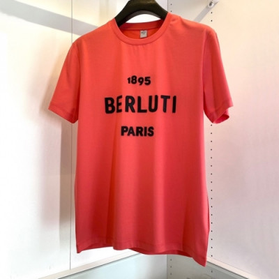 Berluti 2021 Mens Classic Short Sleeved Tshirts Red - 벨루티 2021 남성 클래식 반팔티 Ber0041x Size(m - 3xl) 레드