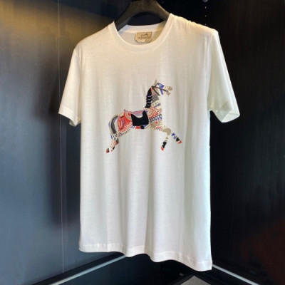 Hermes  Mens Crew-neck Short Sleeved Tshirts White - 에르메스 2021 남성 크루넥 반팔티 Her0647x Size(m - 2xl) 화이트