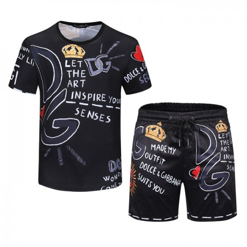 Dolce&Gabbana Mens Casual Training Short Sleeved Clothes&Half Pants - 돌체앤가바나 2021 남성 캐쥬얼 트레이닝 반팔티&반바지 Dol0324x