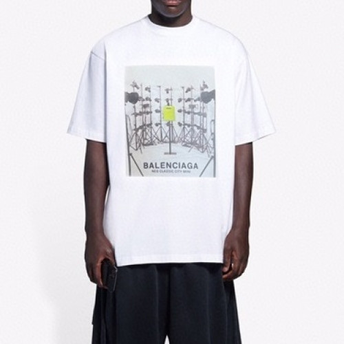 Balenciaga  Mm/Wm Logo Cotton Short Sleeved Tshirts White - 발렌시아가 2021 남/녀 로고 코튼 반팔티 Bal01032x Size(s - 2xl) 화이트