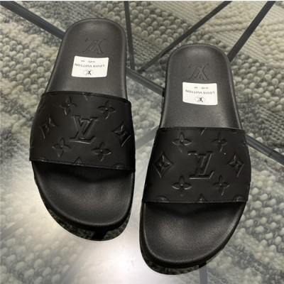 Louis Vuitton 2021 Men's Leatehr Slipper,LOUS2014 - 루이비통 2021 남성용 레더 슬리퍼,Size(240-270),블랙