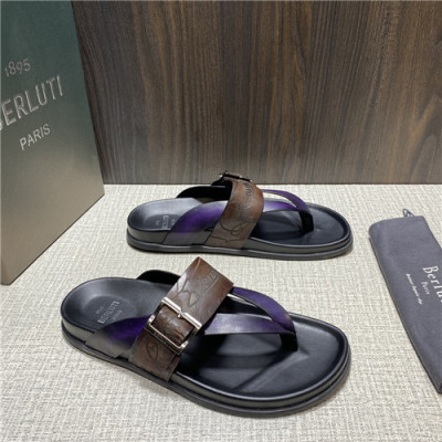 Berluti 2021 Men's Leather Mule,BERTS0232 - 벨루티 2021 남성용 레더 뮬,Size(240-270),브라운