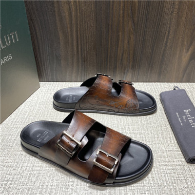 Berluti 2021 Men's Leather Mule,BERTS0237 - 벨루티 2021 남성용 레더 뮬,Size(240-270),브라운