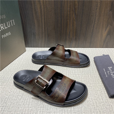 Berluti 2021 Men's Leather Mule,BERTS0238 - 벨루티 2021 남성용 레더 뮬,Size(240-270),브라운