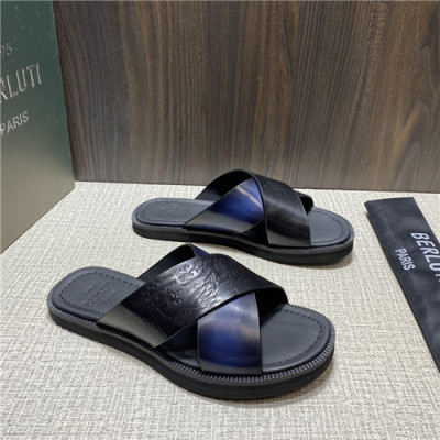 Berluti 2021 Men's Leather Mule,BERTS0248 - 벨루티 2021 남성용 레더 뮬,Size(240-270),네이비