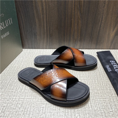 Berluti 2021 Men's Leather Mule,BERTS0249 - 벨루티 2021 남성용 레더 뮬,Size(240-270),브라운