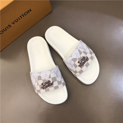 Louis Vuitton 2021 Men's Leather Slipper,LOUS2027 - 루이비통 2021 남성용 레더 슬리퍼,Size(240-270),화이트