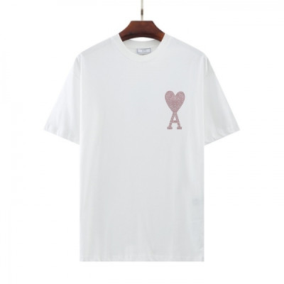 Ami  Mm/Wm 'Ami de Coeur' Casual Cotton Short Sleeved Tshirt White - 아미 2021 남/녀 로고 코튼 캐쥬얼 반팔티 Ami0116x Size(m - 2xl) 화이트