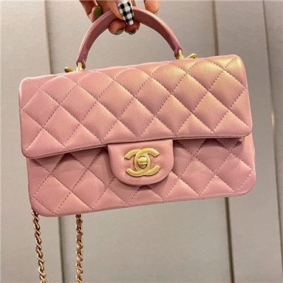 [러블리한]Chanel 2021 Women's Classic Flap Handle Bag/Shoulder Bag,20cm,CHAB1677 - 샤넬 2021 여성용 클래식 플랩 핸들백/숄더백,20cm,핑크