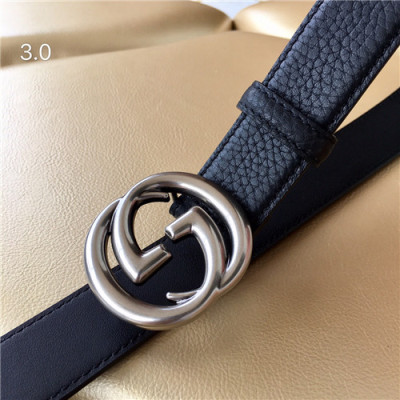 Gucci 2021 Women's Leather Belt,3.0cm,GUBT0178 - 구찌 2021 여성용 레더 벨트,3.0cm,블랙