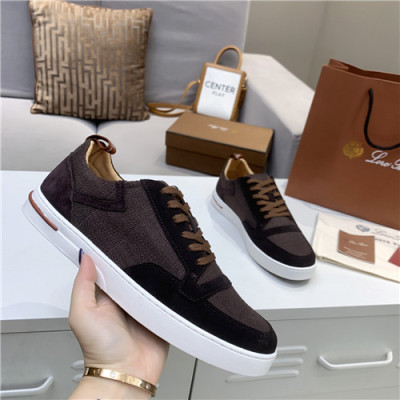 Loro Piana 2021 Men's Leather Sneakers,LOROS0061 - 로로피아나 2021 남성용 레더 스니커브,Size(240-270),브라운