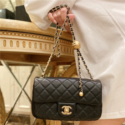 [럭셔리한]Chanel 2021 Women's Classic Flap Glod Ball Cross Bag/Shlouder Bag,20cm,CHAB1679 - 샤넬 2021 여성용 클랙식 플랩 골드볼 크로스백/숄더백,20cm,블랙