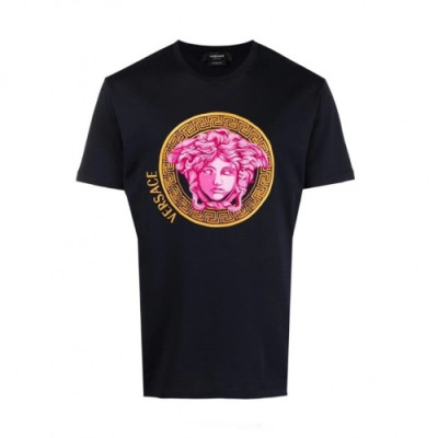 Versace  Mens Logo Short Sleeved Tshirts Black - 베르사체 2021 남성 메두사 반팔티 Ver0845x Size(s - 3xl) 블랙