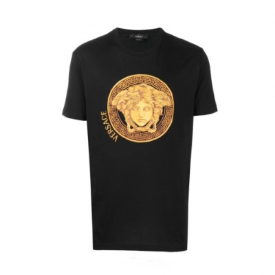 Versace  Mens Logo Short Sleeved Tshirts Black - 베르사체 2021 남성 메두사 반팔티 Ver0849x Size(s - 3xl) 블랙