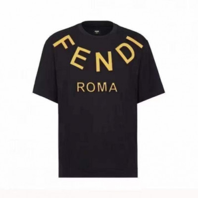 [펜디]Fendi  Mens Logo Casual Short Sleeved Tshirts Black - 펜디 2021 남성 로고 캐쥬얼 코튼 반팔티 Fen0970x.Size(s - 3xl) 블랙